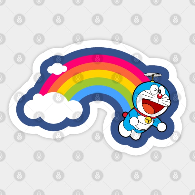 DORAEMON RAINBOW Sticker by KERZILLA